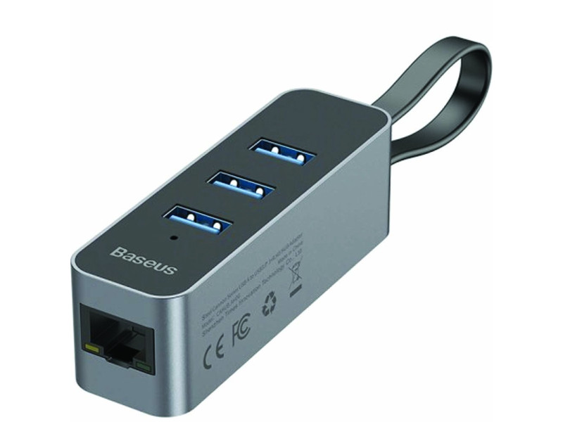 Baseus Steel Cannon Series USB A to USB3.0+RJ45 HUB Adapter