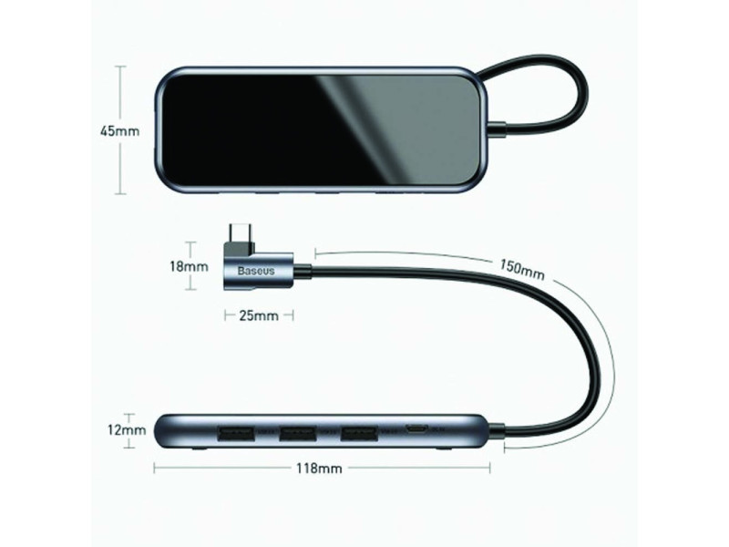 Baseus CAHUB-JZ0G 5 Port Super Lative Multifunctional Type C