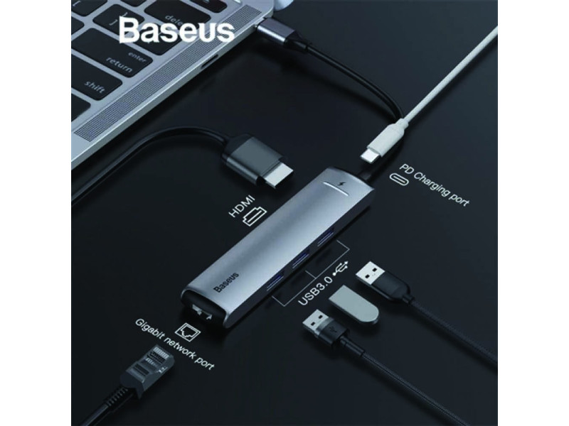 Baseus GN33A2 Mechanical Eye 6 in 1 Type C HUB Docking Station