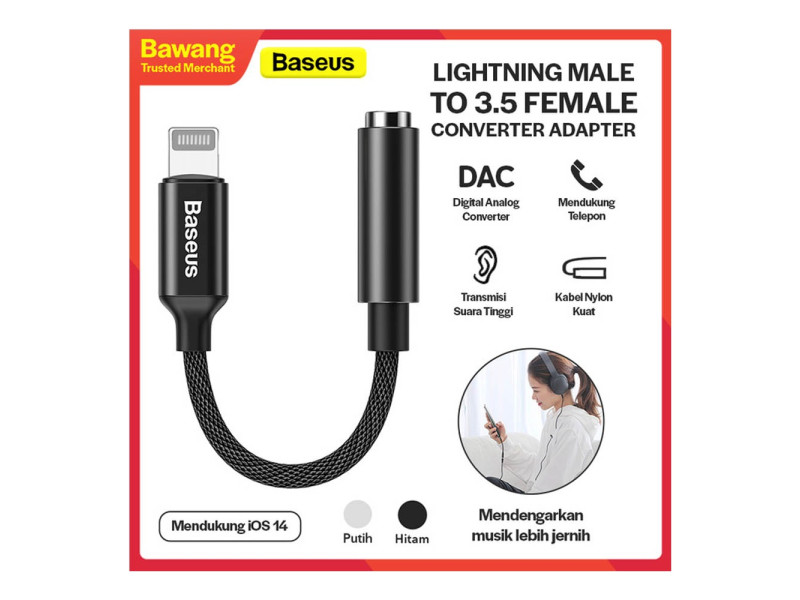 Baseus L3.5 iP Lightning Male to 3.5mm Female Adapter