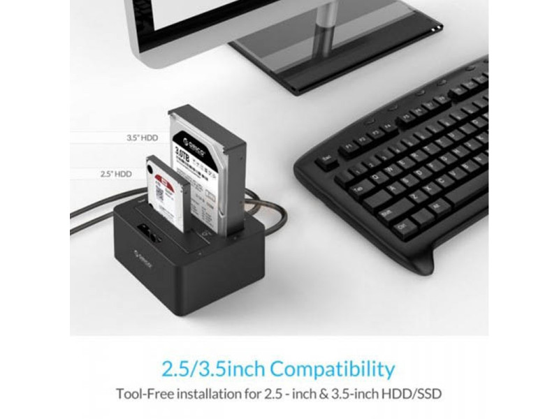 ORICO 6629SUS3 DUAL BAY 2.5/3.5INCH SATA USB 3.0 HDD ENCLOSURE WITH DOCKING STATION