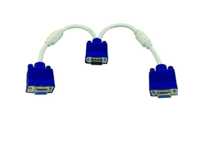 VGA Y Splitter Cable 1 Male VGA to 2 Female VGA Splitter Cable