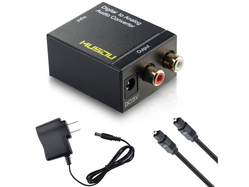 Digital to Analog Audio Converter Toslink & Coaxial IN RCA Out