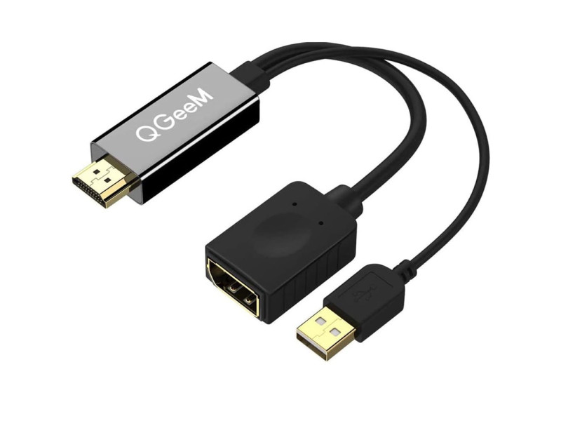 QGEEM HDMI TO DISPLAYPORT CONVERTER WITH USB POWER