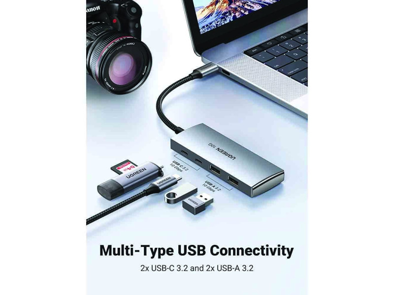 UGREEN 30758 USB-C TO 2X USB 3.1+2X USB-C 10G  ADAPTER