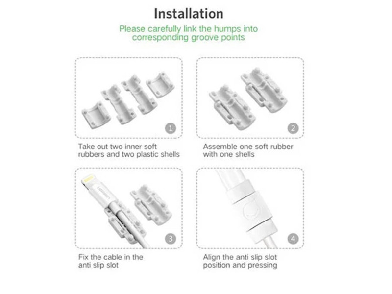 UGREEN DATA CABLE PROTECTION SLEEVE 06PCS/BAG (40705)