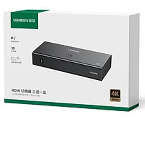 UGREEN 4k 60HZ 3 IN 1 OUT HDMI 2.0  SWITCHER(90800)