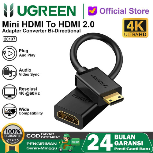 UGREEN 4K MINI HDMI TO HDMI CONVERTER (20137)