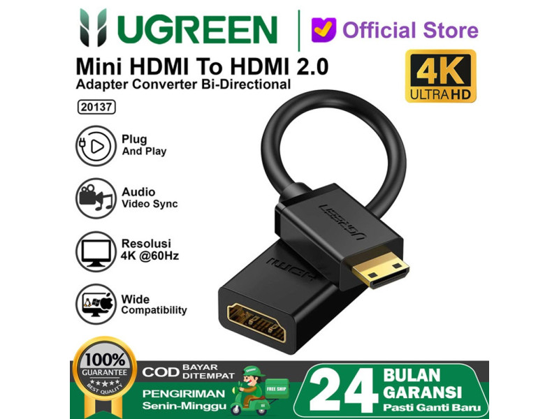 UGREEN 4K MINI HDMI TO HDMI CONVERTER (20137)