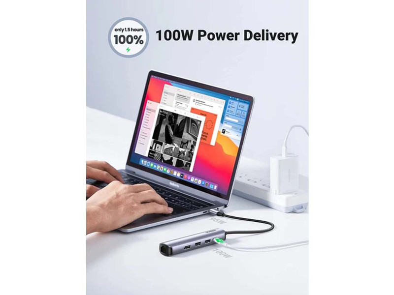 UGREEN CM418 USB-C ULTRA SLIM 4k 60HZ 5-IN-1 MULTIFUNCTION HUB (10919)