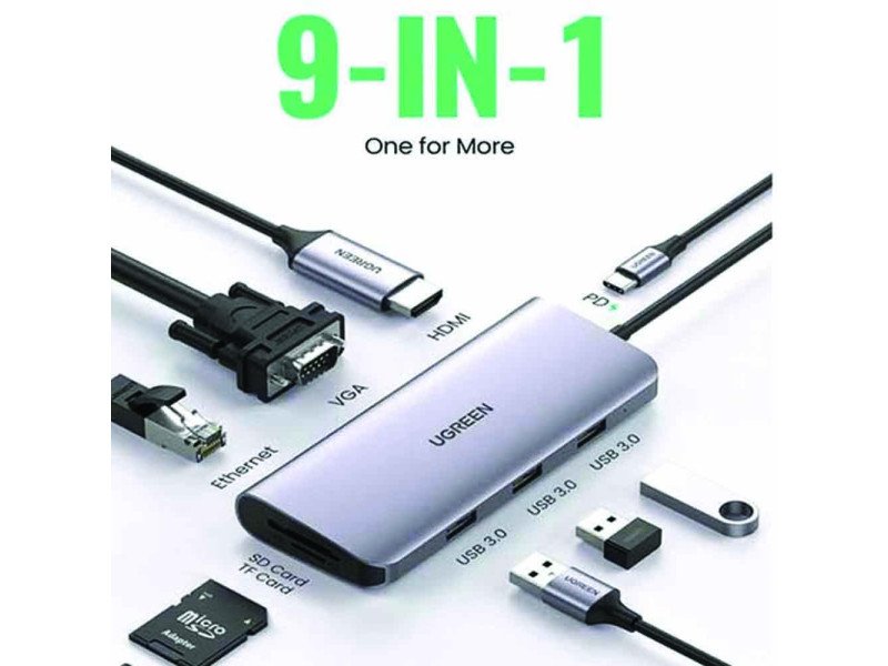 UGREEN 9 IN1 USB-C MULTIFUNCTION HUB CM179 (40873)