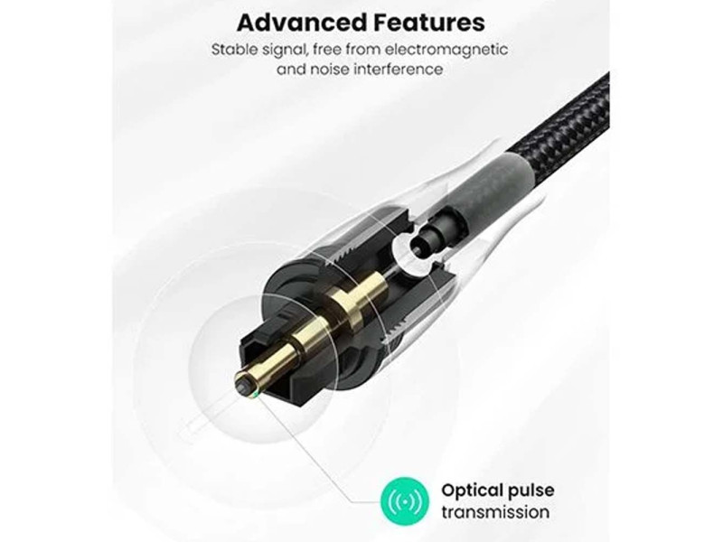 UGREEN TOSLINK OPTICAL SPDIF ZINC ALLOY SOUND CABLE 2M (70896)