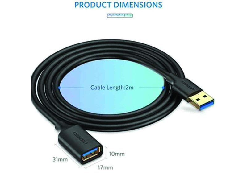 UGREEN USB 3.0 MALE TO FEMALE EXTENSION CABLE 5M (90723)