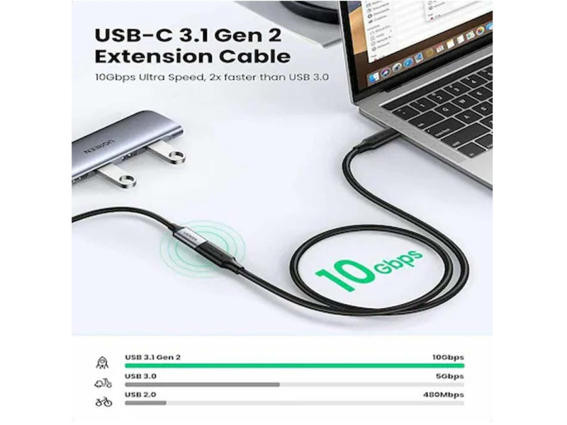 UGreen USB-C M/f Gen 2 Extension Cable 1m (10387)