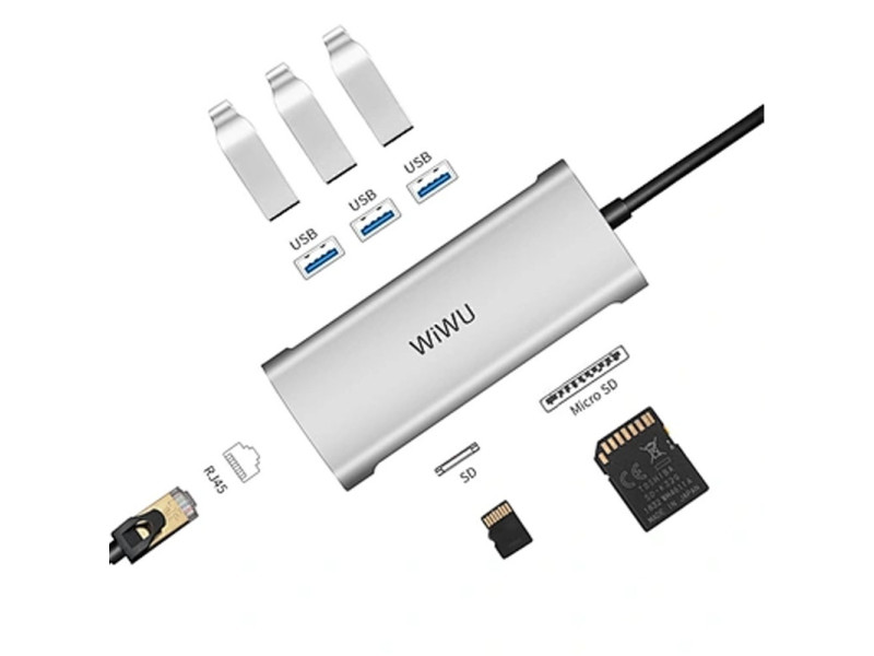 WIWU ALPHA 6 IN 1 USB C HUB A631STR