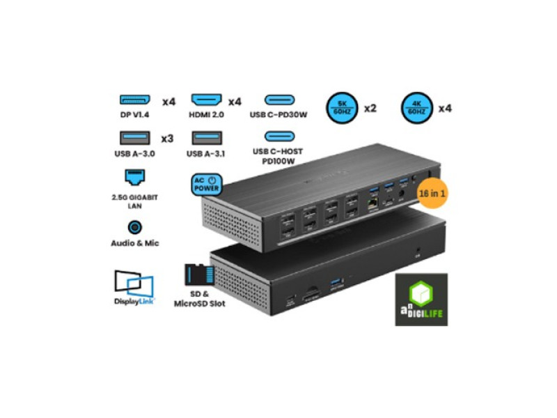 wavlink WL-UG69PD8 Pro Quad 4K Universal Docking Station