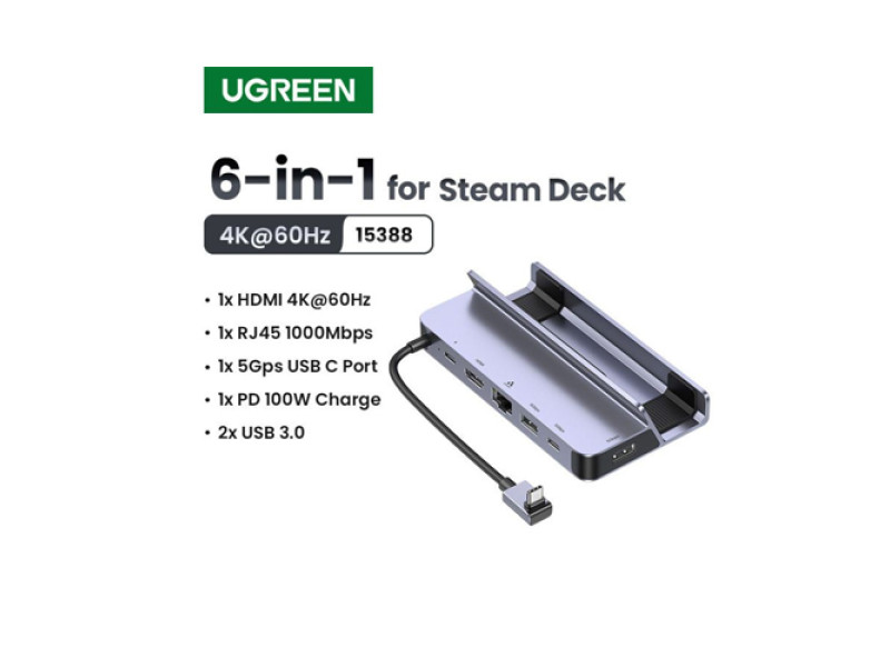 UGREEN  6 IN 1 STEAM DECK DOCKING STATION CM666(15388)