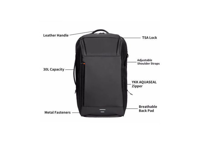 WiWU New Arrival Warriors Backpack 30L Larger Capacity Anti-theft Black Travel Laptop Business Backpacks