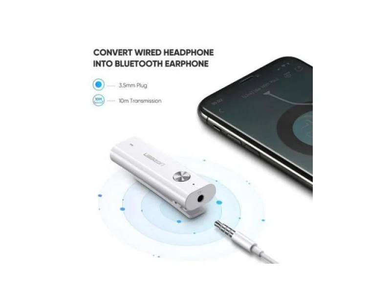 UGREEN BLUETOOTH 5.0 AUDIO RECEIVER WITH 3.5MM AUDIO MIC (40854)