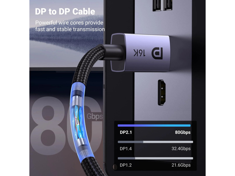 UGREEN 16K DISPLAYPORT CABLE 2M DP118 (15384)