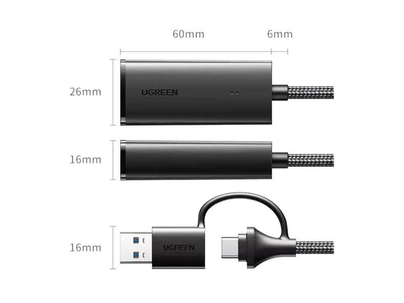 UGREEN USB-C/USB-A LAN CARD CM650 (15638)