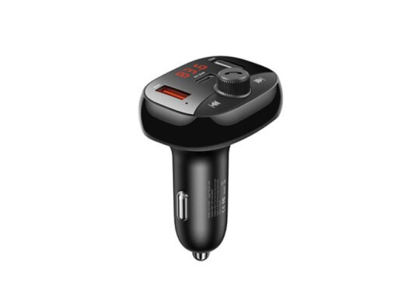 USAMS 50W 3 Ports Car Charger Digital Display Wireless Car Adapter Kit