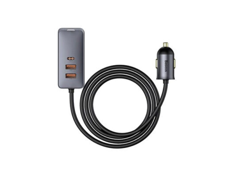 Baseus Share Together PPS Multi-port Fast Charging Car Charger With Extension Cord 120W 3U+1C