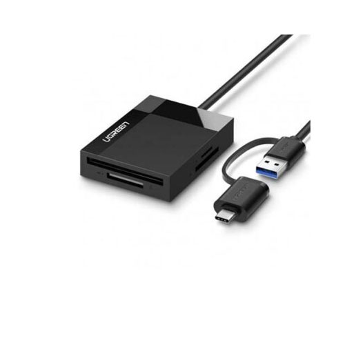 UGREEN USB 3.0 MULTIFUNCTION CARD READER WITH TYPE C MALE BLACK 50CM (40755)