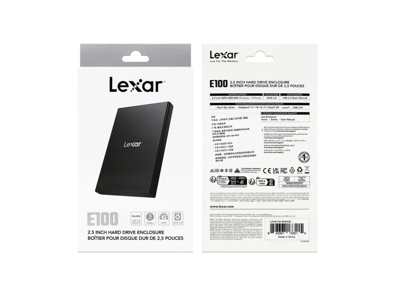 Lexar E100 2.5 inch SATA Hard Drive Enclosure