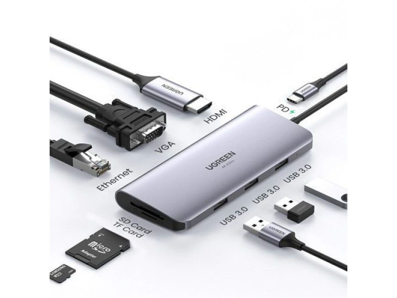 UGREEN USB-C 9-IN-1 4K@60Hz MULTIFUNCTION HUB (70490)