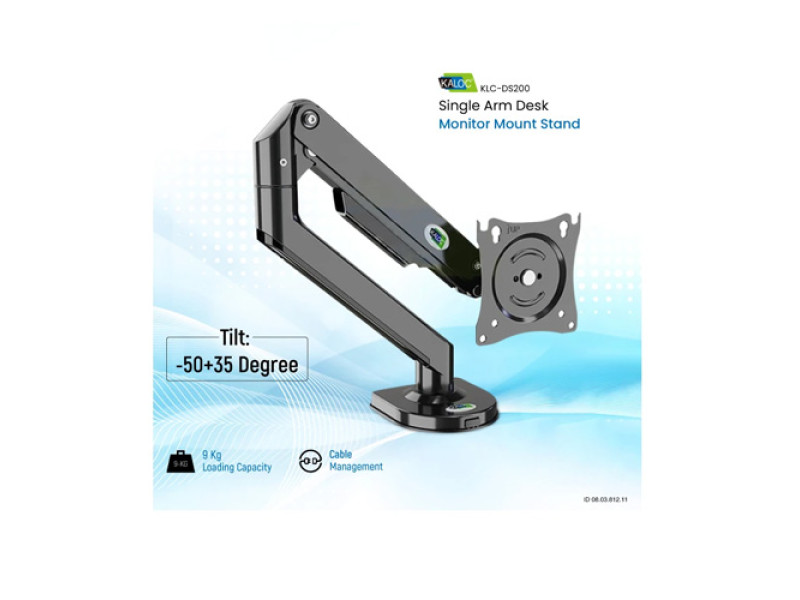 Kaloc KLC-DS200 Adjustable Single Arm Monitor Desktop Mount Stand