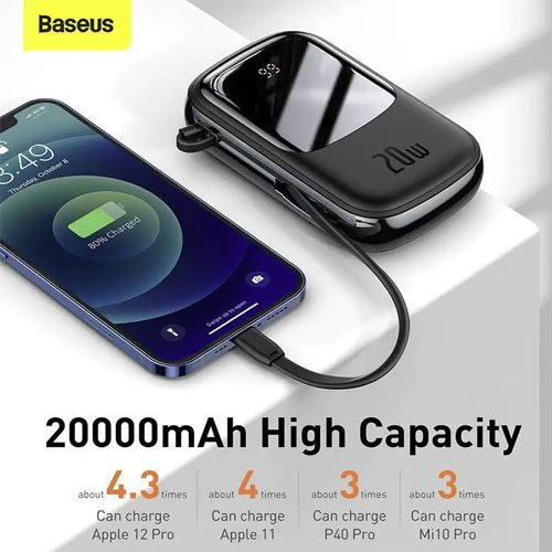 Baseus Qpow 20000mAh 20W Digital Display Quick Charging Power Bank (With IP Cable)