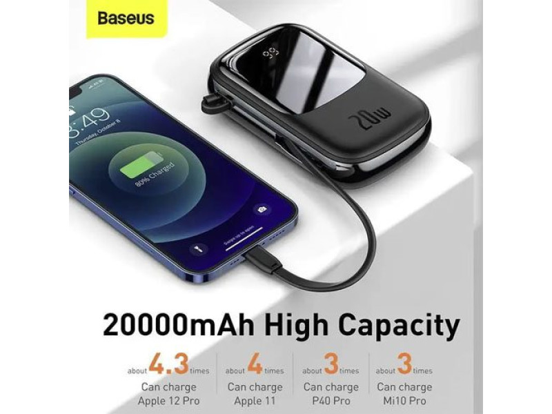 Baseus Qpow 20000mAh 20W Digital Display Quick Charging Power Bank (With IP Cable)