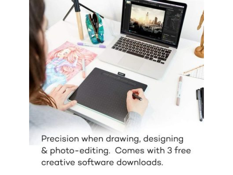 Wacom CTL-6100WL/K0-CX Intuos Medium Dimensions 26.4 x 20 x 0.9 Cm Bluetooth Pen Graphics Tablet