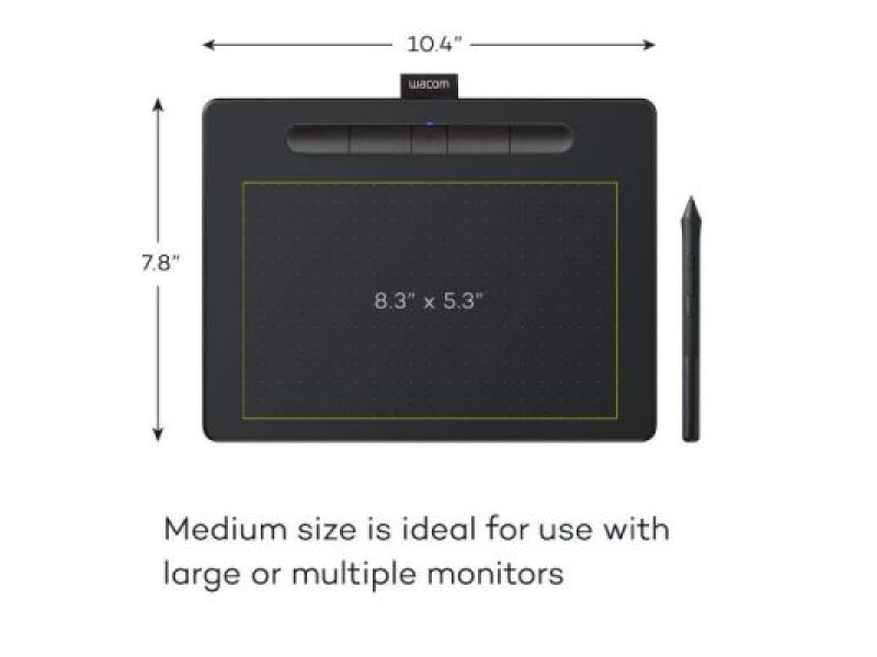 Wacom CTL-6100WL/K0-CX Intuos Medium Dimensions 26.4 x 20 x 0.9 Cm Bluetooth Pen Graphics Tablet